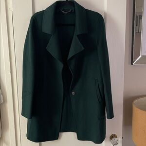 Belle & bloom ex-boyfriend wool blend oversized jacket - dark green